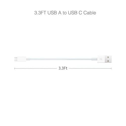 Ultra-Durable 10 ft USB A to USB C Cable Set – Fast Charging & High-Speed Data Transfer for i Phone 16, Air Pods Pro, i Pad, and Mac Book – Tangle-Free Design for Home and Office – Enhanced Car Play Compatibility for Travel Convenience