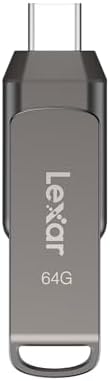 Lexar 256 GB Dual Drive D400 – High-Speed USB 3.2 Type-C & Type-A Flash Drive for Seamless Photo Backup and Storage Expansion, Perfect for i Phone 15 Users, Swivel Design with Durable Metal Housing, Up to 130 MB/s Transfer Rates for Effortless File Management and Enhanced Device Compatibility