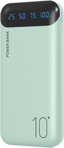 10000 m Ah Slim Portable Power Bank – Fast Charging External Battery Pack with Dual USB 2.4 A Outputs & USB-C Compatibility for i Phone 12-16, Huawei, Samsung Galaxy S20, & Android Tablets – Ideal for Travel and Daily Use