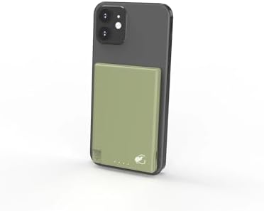 Magnetic Ultra Slim 5000 m Ah Power Bank with Integrated Lightning Connector – Effortless Charging for i Phone 14 & Earlier Models, TSA Compliant, Lightweight and Portable Travel Companion for Uninterrupted Power On-the-Go