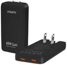 Sleek 65 W Ga N USB-C Wall Charger – Dual Fast Charging Ports for Laptops, Tablets & Phones – Travel-Friendly Compact Design with PPS for Optimal Charging Speed – Versatile Black Finish for On-the-Go Efficiency