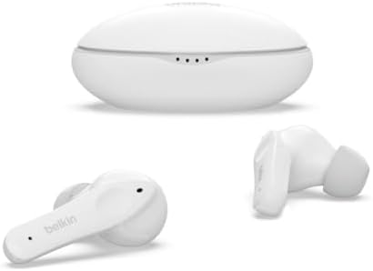 Belkin Soundform Nano Kids Bluetooth Earbuds – Stylish Blue Design with 85 d B Volume Limiting for Safe Listening, 24-Hour Battery Life, Integrated Microphone for Online Learning and Calls, Compatible with i Phone, i Pad, Galaxy & More – Comfort Meets Durability for Young Audiophiles