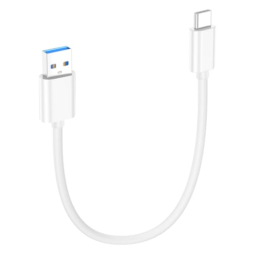 Compact 6-Inch USB A to USB C 3.1 Cable – 2-Pack for High-Speed 10 Gbps Data Transfer & Fast Charging | Perfectly Compatible with i Phone 15, Mac Book Pro, i Pad Pro, Samsung Galaxy S24, and Google Pixel | Ideal for Travel & Clutter-Free Connectivity | Durable Design for Everyday Use