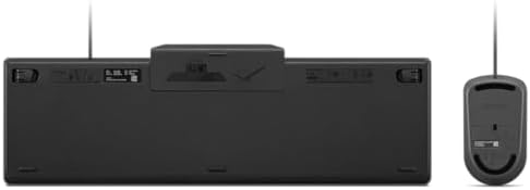 Lenovo 300 USB Wired Keyboard – Ergonomic Full-Size Design with Adjustable Tilt for Ultimate Comfort, Spill-Resistant & Compatible with Windows 7/8/10 – Enhance Your Typing Experience with Reliable Performance and Sleek Black Finish