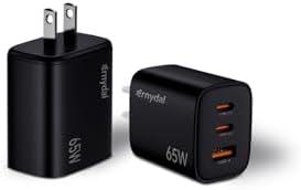 Power Up Anywhere: 65 W Ga N USB-C Fast Charger with Dual Ports for Mac Book, i Pad, i Phone, Galaxy & More – Ultimate Compact Adapter for Rapid Charging and Safe Device Protection for Professionals and Travelers