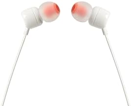 Experience the Ultimate Sound with JBL Tune 110 In-Ear Headphones – Lightweight, Pure Bass Earbuds Featuring Tangle-Free Cable and One-Button Control in Elegant White Finish for Comfort and Versatile Device Compatibility