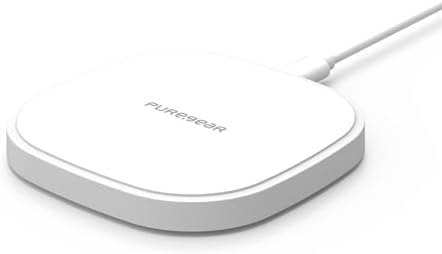 Pure Gear 15 W Qi-Certified Fast Wireless Charging Pad – Effortless Power for i Phone 15, Galaxy S24 & More – Includes AC Adapter & 4 ft USB-C Cable – Sleek Design, Universal Compatibility & Lifetime Coverage for Reliable Performance