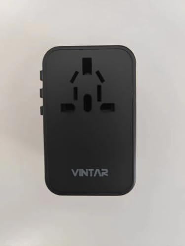 VINTAR Universal Travel Adapter 75 W Ga N Technology: Ultimate All-in-One Power Converter with 3 USB-C PD and 2 USB-A Quick Charge Ports for Global Use – Compact Power Solution for Laptops & Smartphones in 200+ Countries – Reliable Performance with Safety Features for Hassle-Free Charging
