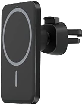 15 W Magnetic Wireless Car Charger with 360° Adjustable Air Vent Mount – Fast Charging for i Phone & Smartphones, Includes Magnetic Ring Plate Sticker for Enhanced Compatibility, Sleek Black Design for Modern Vehicles