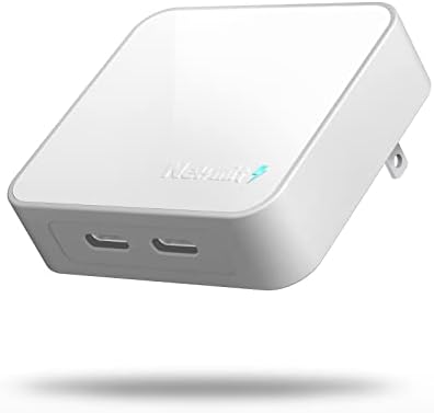 Nekmit 40 W Dual Port USB C Wall Charger – Fast Charging Adapter for i Phone 14/14 Pro/Pro Max, Galaxy, Mac Book Air & More – Slim, Portable Design with Enhanced Compatibility and Safety Features for Home, Office, and Travel