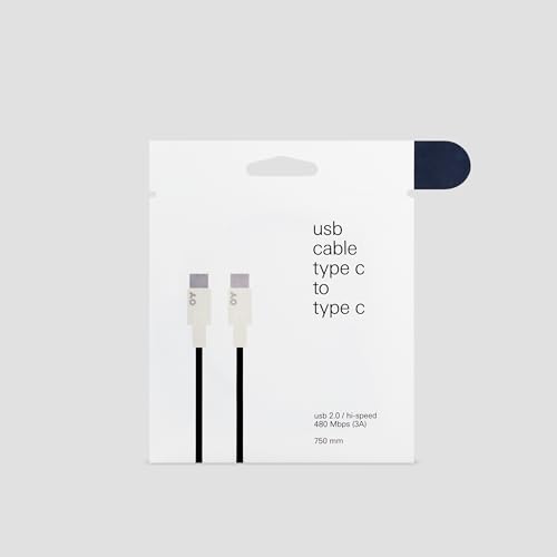 Teenage Engineering 750 mm USB-C to C Textile Cable – Fast Charging & 10 Gbps Data Transfer, Durable Tangle-Free Design for Enhanced Device Compatibility, Lightweight Aesthetic Tech Accessory for Home, Office & Travel Use