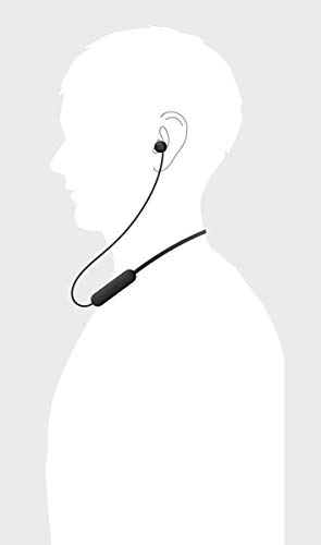 SONY WI-C200 Wireless Bluetooth Earbuds – Sleek Black Design for Ultimate Sound Quality and Comfort – Perfect for Active Lifestyles and Hands-Free Calling with Extended Battery Life and Quick Charge Feature