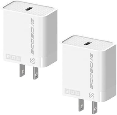 Scosche SHPDC20 20 W USB-C Fast Charging Wall Charger with 4 FT USB-C to Lightning Cable – Universal Compatibility for i Phone 12-16, i Pad, and Type-C Android Devices – Compact and Durable Power Solution for Home and Travel