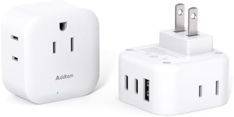 Essential Dual Pack Type D Travel Adapter: Ultimate US to India Plug Converter with 3 AC Outlets & 2 High-Speed USB-C Charging Ports for Effortless Device Connectivity in India, Bangladesh, Maldives, Pakistan, Nepal, and Sudan – Your Go-To Travel Companion for Reliable Power Solutions