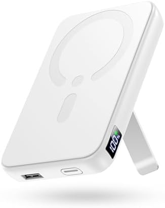 Magnetic 12000 m Ah Wireless Power Bank with Stand – Fast Charging USB-C Compatible with i Phone 15/14/13/12 Pro Max – Ultimate Portability for On-the-Go Charging
