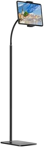 Adjustable Gooseneck Tablet Stand for i Pad and Cell Phones – Metal Floor Holder with Enhanced Flexibility and Stability for Ultimate Hands-Free Experience – Compatible with 4.7” to 13” Devices for Comfortable Viewing Anytime, Anywhere