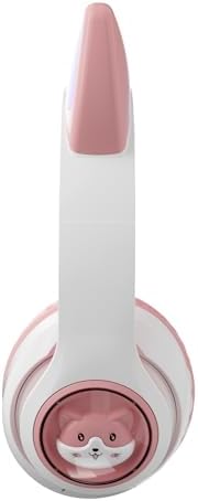 Charming Cat Ear Kids Bluetooth Headphones – Stylish Wireless On-Ear Design with Volume Limiter & LED Lights for Safe Listening – Compatible with Amazon Fire Tablets, Laptops, and More (Vibrant Pink) – Ideal for Toddlers and Young Music Lovers!