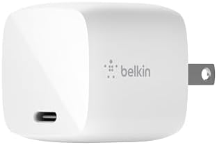 Belkin 30 W USB-C Fast Charger Block – Super Speed Power Delivery for i Phone 16 Series, Samsung Galaxy S25, i Pad, Air Pods & Nintendo Switch 2 – Sleek White Design for Enhanced Compatibility and Rapid Charging Performance
