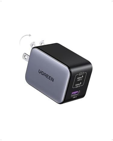 UGREEN Nexode X Series 65 W USB C Fast Charger – Ultra-Compact Ga N Wall Adapter with Triple Ports for Rapid Device Charging – Maximize Efficiency with PPS Technology for Optimal Compatibility with Mac Book Pro/Air, i Phone 15/16, i Pad Pro, Galaxy S24/S23, Pixel 8 & Steam Deck – The Ultimate Portable Power Solution for Modern Lifestyles