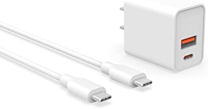 20 W USB-C Charger for i Pad Mini 6 – Rapid Fast Charging with 6.6 ft Cable – Compact Design for Home and Travel – Efficient Power Delivery & Broad Compatibility for All USB-C Devices – Durable Construction for Long-Lasting Use