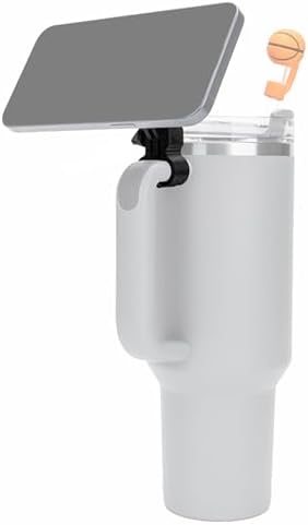 Magnetic Phone Holder for Stanley Quencher H2.0 – Versatile Adjustable Stand for i Phone 16, 15, 14 Pro & Android Devices | Ultimate Stability & Optimal Viewing for Car, Office, Gym | Ideal Accessory for Active Lifestyles and Seamless Navigation | Durable Design for Everyday Use