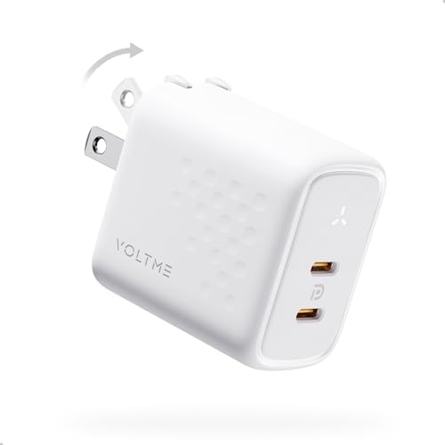 VOLTME 45 W Ga N PPS Fast Charger – Dual Port USB-C & USB-A, Ultra Compact & Foldable Design for i Phone 14/15/16 & Galaxy S22/S23/S24 – High-Speed Charging with Advanced Safety Features for Laptops, Tablets, and More – Ultimate Travel Companion for Modern Devices