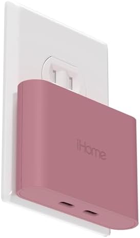 i Home 2-Port USB Wall Charger – Compact Dual Port AC Adapter for Rapid Device Charging – Flat Design for Travel & Home Use – Enhanced Compatibility with Smartphones & Tablets – Safe, High-Speed Charging Solution