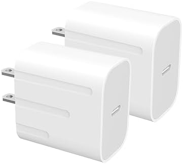 Dual Pack 20 W USB C Fast Charging Block – High-Speed Power Adapter for i Phone 16/15/14/13/12 Pro Max, i Pad Pro, Galaxy S24 Ultra & More – Compact & Reliable Wall Charger for Seamless Device Charging – Enhanced Safety Features & Portability
