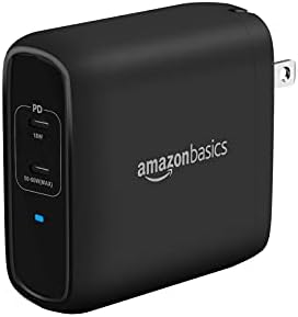 Amazon Basics 65 W Ga N USB-C Wall Charger – High-Speed Power Delivery Adapter for Laptops, Tablets & Smartphones, Compact & Foldable Design for Ultimate Portability, Efficient Charging Solution in Sleek Black Finish