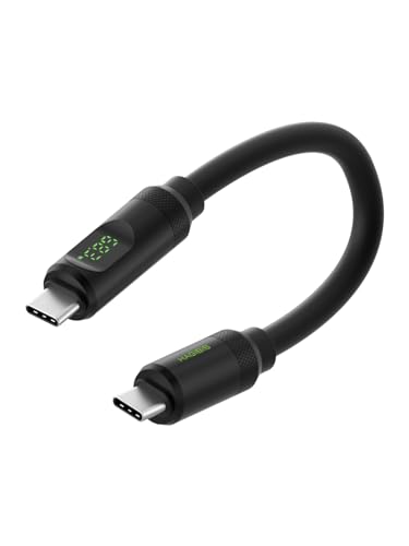 Hagibis USB 4 Cable with LED Display – 240 W Fast Charging & 8 K@60 Hz Video Output for i Phone 16/15 Pro Max, i Pad, Mac Book Pro/Air – Ultimate Thunderbolt 4/3 Data Transfer Solution for Efficient Connectivity and Enhanced Performance