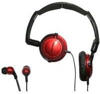 Soniq Kaboom! Dynamic Earbud and Headphone Combo Pack – Superior 18 Hz to 22 k Hz Frequency Response for Enhanced Audio Clarity, Vibrant Red Design, Perfect for Music Lovers and On-the-Go Users