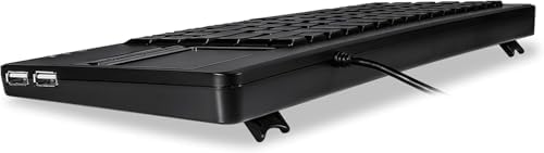 Revolutionize Your Workspace with the Perixx PERIBOARD-315 H Wired USB Backlit Keyboard – Integrated Touchpad & Dual USB Ports for Ultimate Efficiency in Black, Perfect for Windows Users