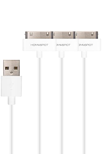 Compact 30-Pin MFi Certified Charger Cable for i Phone 4/4 S, i Pad 1/2/3, i Pod Touch/Nano – 8-Inch Short USB Charging Cord (2-Pack) – Enhanced Portability, Speed, and Durability for On-the-Go Charging Solutions