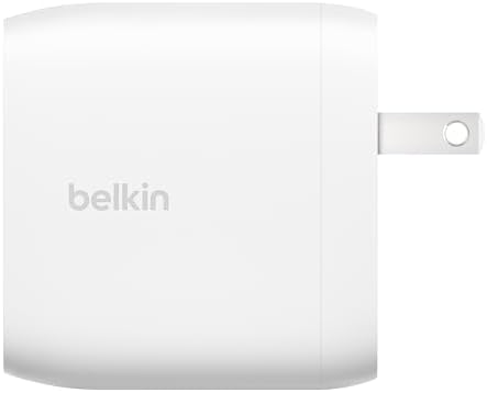 Belkin 65 W Dual USB-C Fast Charger Block – Super Charging PD3.0 with Ga N Efficiency for i Phone 16, Samsung Galaxy S25, Mac Book & More – Dual Port Power Adapter for Rapid Device Charging – Sleek White Design for Modern Aesthetics – Ideal for Multitasking and On-the-Go Lifestyle