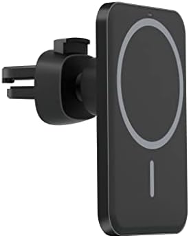 15 W Magnetic Wireless Car Charger with 360° Adjustable Air Vent Mount – Fast Charging for i Phone & Smartphones, Includes Magnetic Ring Plate Sticker for Enhanced Compatibility, Sleek Black Design for Modern Vehicles