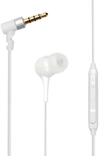 Ultra-Lightweight Single-Side Earphone with Built-In Mic and Inline Control – 3.5 mm Earbud for Exceptional Sound Clarity and Multi-Device Compatibility (Sleek White) – Perfect for Hands-Free Calls and On-the-Go Audio Enjoyment