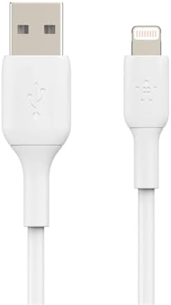 Belkin Boost Charge 9.8 ft Lightning Cable – MFi Certified Apple i Phone Charger for Fast, Convenient Charging – Durable & Tangle-Free USB to Lightning Cord in Sleek White Design – Perfect Length for Uninterrupted Use – Elevate Your Apple Device Experience