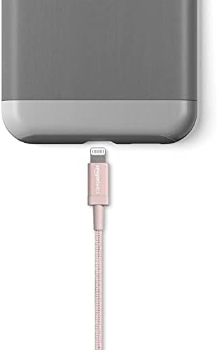 Experience Ultimate Charging Efficiency with the Amazon Basics 6-Foot USB-A to Lightning Charger Cable – MFi Certified, Durable Nylon Braided Design for Fast Power Delivery to Apple i Phone 14, 13, 12, 11, X, Xs Pro, Pro Max, Plus, i Pad – Stylish Dark Gray Finish for Enhanced Compatibility