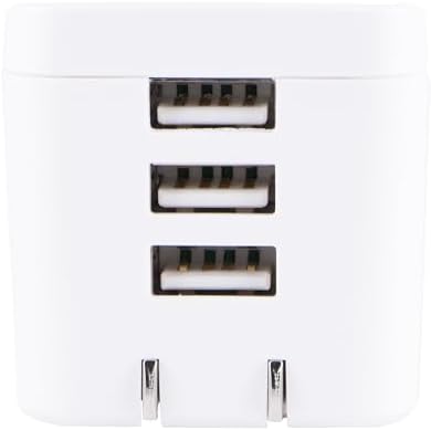 GE 17 W 3-Port USB Wall Charger Block for i Phone and i Pad – Fast Charging Adapter with Foldable Plug for Ultimate Portability – Sleek White Power Cube for Home, Office, and Travel Use – Compatible with i Phone 14, 13, 12 Series and More – Efficient Multi-Device Charging Solution