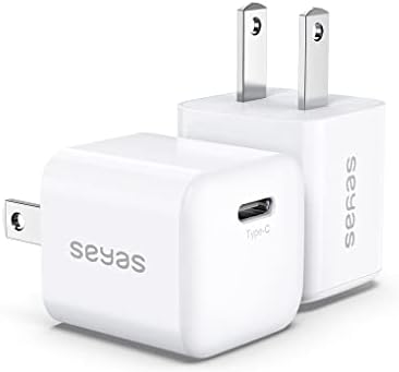 Compact 20 W USB C Wall Charger by Seyas – Fast Charging Adapter for i Phone, i Pad, Air Pods, Pixel, Galaxy, Switch – Dual-Pack with Enhanced Compatibility and Safety Features for Everyday Convenience