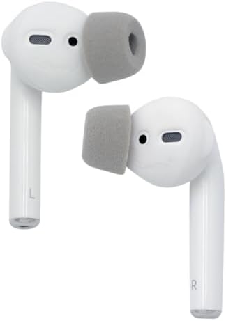 Transform Your Listening Experience with Comply Soft CONNECT Foam Earbud Tips – Premium Memory Foam for Apple Air Pods 1 & 2, Earpods, and Generic Models | Gray Medium – Unmatched Comfort, Noise Isolation, and Longevity