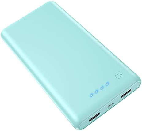 Ultra-High Capacity 40,800 m Ah Power Bank with 25 W Fast Charging – Dual Built-in Cables & 5 Outputs for Quick Device Charging – Compatible with i Phone 16/15 & Android – Sleek Blue Portable Charger for On-the-Go Power Solutions