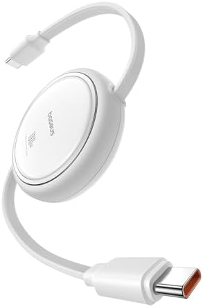 Baseus 100 W Retractable USB-C to USB-C Charging Cable – Versatile 6.6 ft Length with 7 Adjustable Stages for High-Speed Charging of i Phone 16/15 Pro Plus, Mac Book, i Pad Pro, Samsung S24/S23+ – Durable, Tangle-Free Solution for Home and Travel Charging Needs
