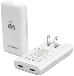 Experience Lightning-Fast Power with the 65 W Ga N USB-C Dual-Port Wall Charger – The Ultimate Travel Adapter Featuring PD 3.0 & QC 4.0 for Mac Book Pro/Air, i Phone 15, i Pad Pro, Galaxy S24, and Steam Deck – Compact Design for Maximum Portability and Dual Device Charging Efficiency