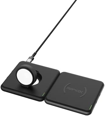 Modula5 Wireless Charging Pod for Smartwatches – RX-MP02 B | Rapid Qi-Enabled Charger for Apple Watch & Multi-Device Compatibility | Sleek, Portable Design with LED Indicators for Effortless Charging Experience