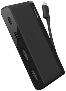 Upgrade Your Connectivity with the Belkin Ultra Portable 4-Port USB C Hub – Dual USB-C & USB-A Ports for Seamless Data Transfer – Lightweight Docking Station Perfect for On-the-Go Professionals – Effortless Plug-and-Play Setup for Laptops and Devices – Enhanced Compatibility for All Your Peripheral Needs