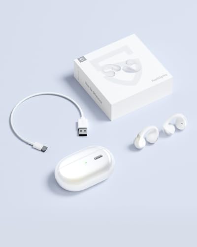 Elevate Your Active Lifestyle with Sound PEATS Pearl Clip Pro Open Ear Wireless Earbuds – Advanced Bluetooth 5.4 Technology, IPX5 Waterproof Rating, All-Day 24-Hour Playtime, and Integrated Microphone for Effortless Communication – Ideal for Fitness Enthusiasts, Runners, and Cyclists Who Value Safety and Superior Sound Quality