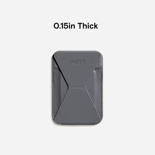 MOFT MagSafe Wallet Stand for iPhone 16/15/14/13/12 Series MagSafe Compatible Phone Stand with 3 Viewing Angles (Cool Gray) – Enhanced Compatibility and Speed