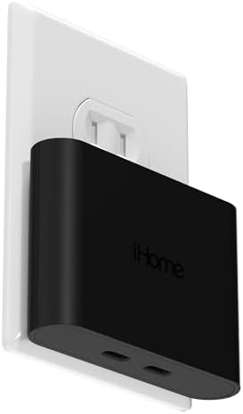i Home 2-Port USB Wall Charger – Compact Dual Port AC Adapter for Rapid Device Charging – Flat Design for Travel & Home Use – Enhanced Compatibility with Smartphones & Tablets – Safe, High-Speed Charging Solution