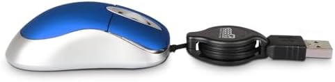 Compact Blue USB Optical Mouse Duo with Retractable Cable – Perfect Travel Accessory for Windows & Mac Users, High Precision & Ergonomic Comfort, Tangle-Free Design for On-the-Go Computing